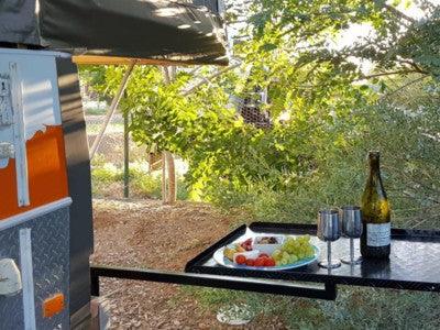 BBQArm Kit Black 850mm Arm Regular Size Tray for Weber Baby Q or Similar - Everything Caravans