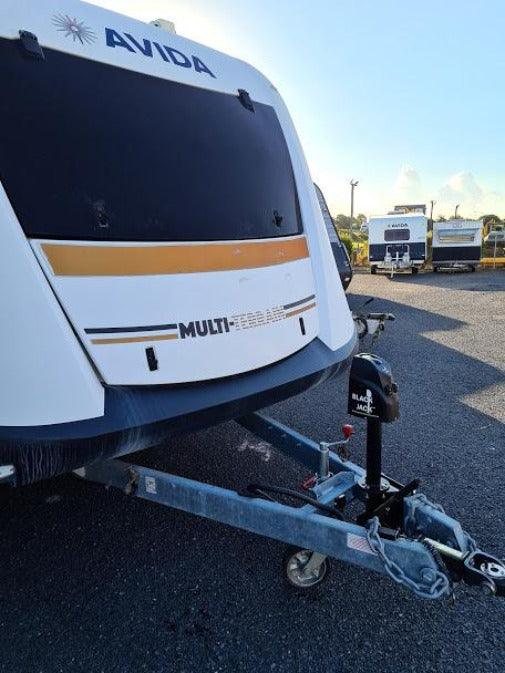 Black Jack Trailer Jack with Clamp Electric Powered Jockey Lift with Folding Foot - Everything Caravans