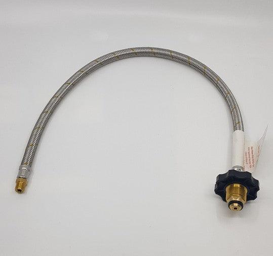 Braided Gas Hose 600mm POL fitting and 1-4 Tapered Thread MNPT 51-Htfp14M600F - Everything Caravans