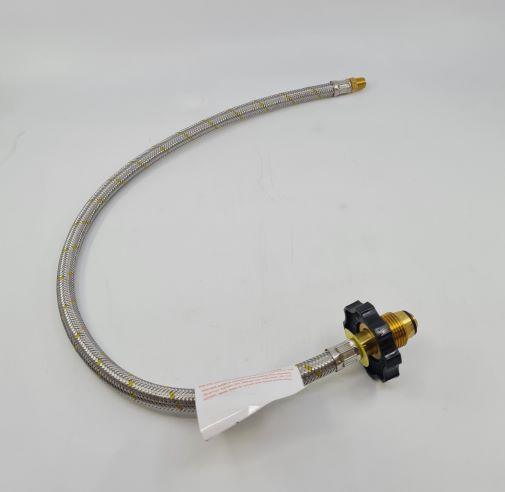 Braided Gas Hose 600mm POL fitting and 1-4 Tapered Thread MNPT 51-Htfp14M600F - Everything Caravans