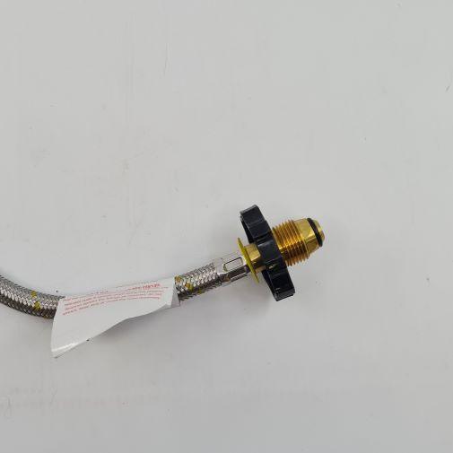 Braided Gas Hose 600mm POL fitting and 1-4 Tapered Thread MNPT 51-Htfp14M600F - Everything Caravans