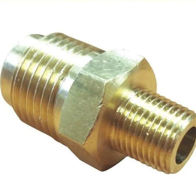 Brass Gas fitting 1-8 Threaded to 3-8 Flare Union 6026 - Everything Caravans