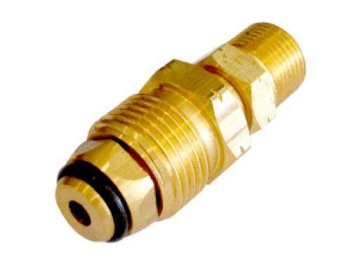Brass Gas fitting Male POL x 3-8 Left Hand Thread Male Straight Adaptor - Everything Caravans