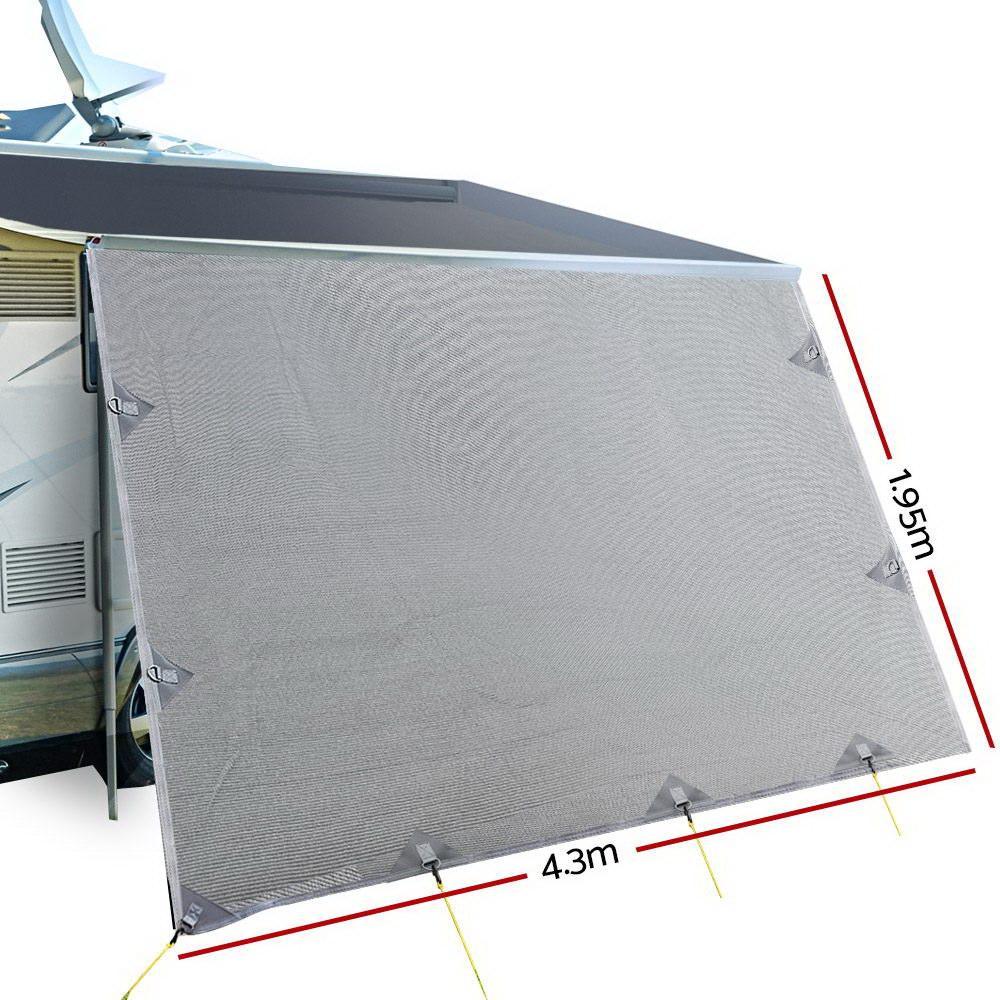 4.3Mx1.95M Caravan Privacy Screens Roll Out Awning End Wall - Everything Caravans