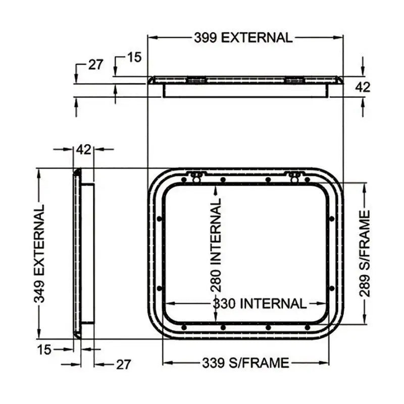 Coast Access Door 1 399X349mm White RV Hatch - Everything Caravans