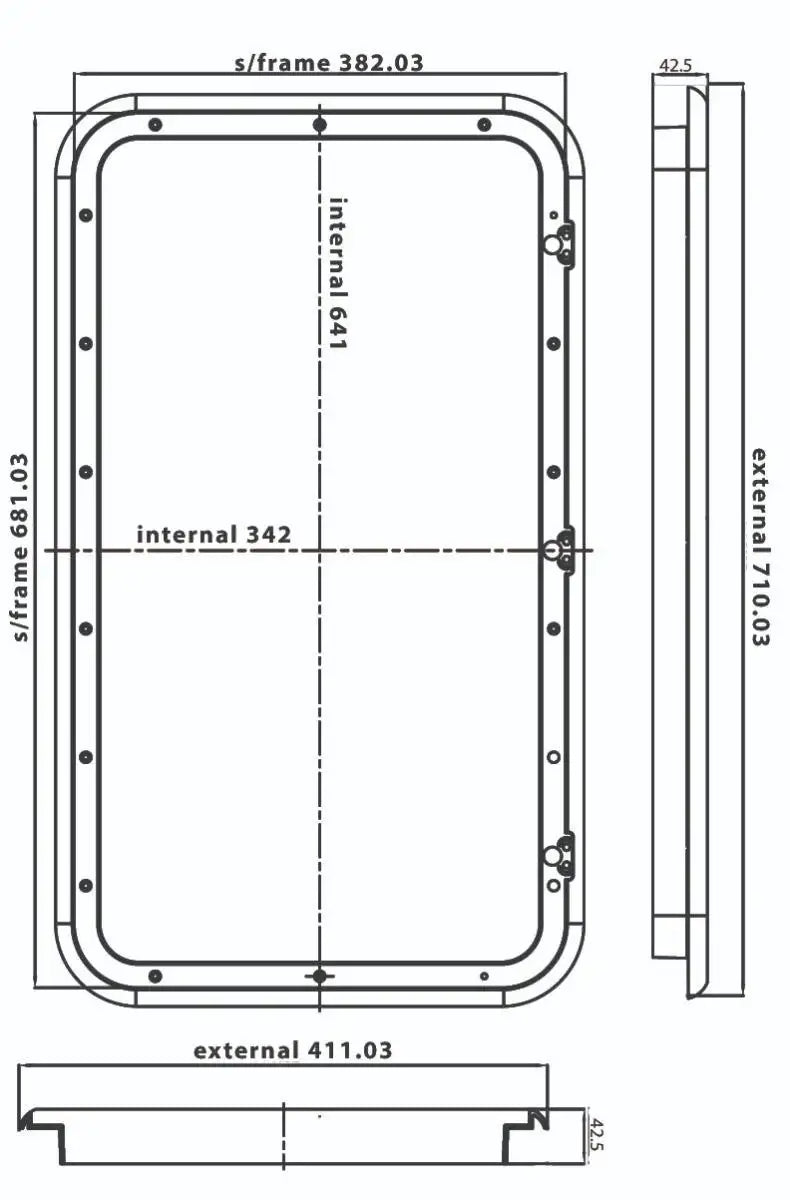 Coast Access Door 10 710 x 411mm White RV Hatch - Everything Caravans