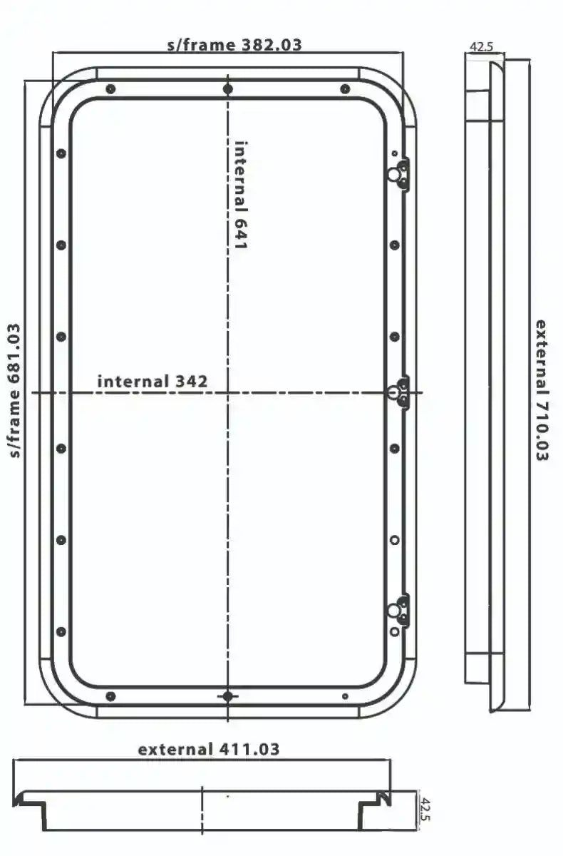 Coast Access Door 10 710 x 411mm White RV Hatch - Everything Caravans