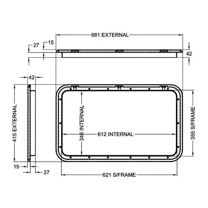 Coast Access Door 2 415 x 681 White RV Hatch - Everything Caravans