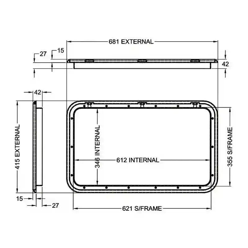 Coast Access Door 2 415 x 681 White RV Hatch - Everything Caravans