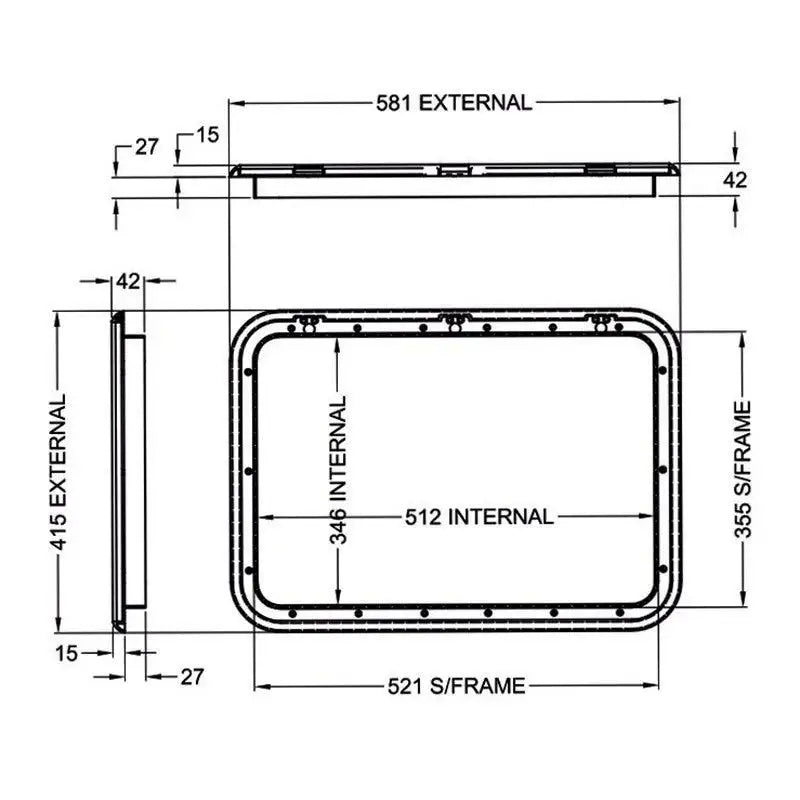 Coast Access Door 3 415 x 581 White RV Hatch - Everything Caravans