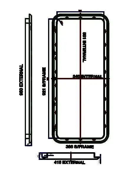Coast Access Door 9 950 x 415mm Black RV Hatch - Everything Caravans