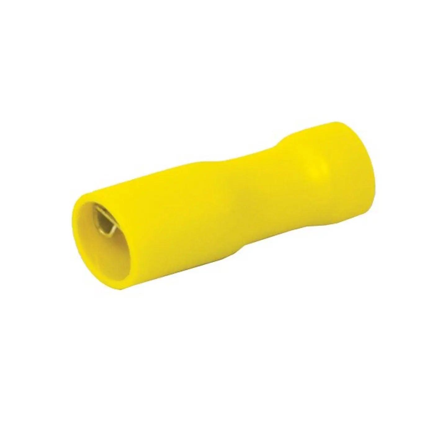Crimp Connector Yellow Female 6.3mm Full ins - Pack of 8 - Everything Caravans