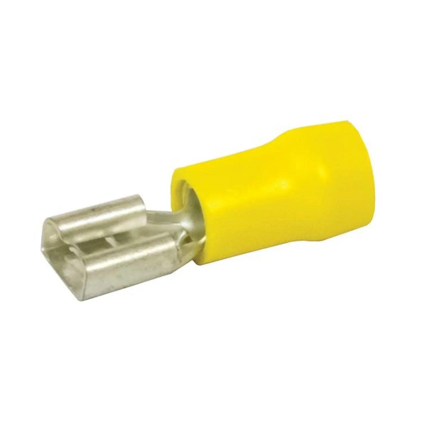 Crimp Connector Yellow Female 6.3mm - Pack of 8 - Everything Caravans