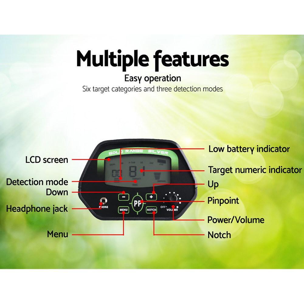Deep Sensitive Metal Detector with LCD Shovel and Sand Scoop - Everything Caravans