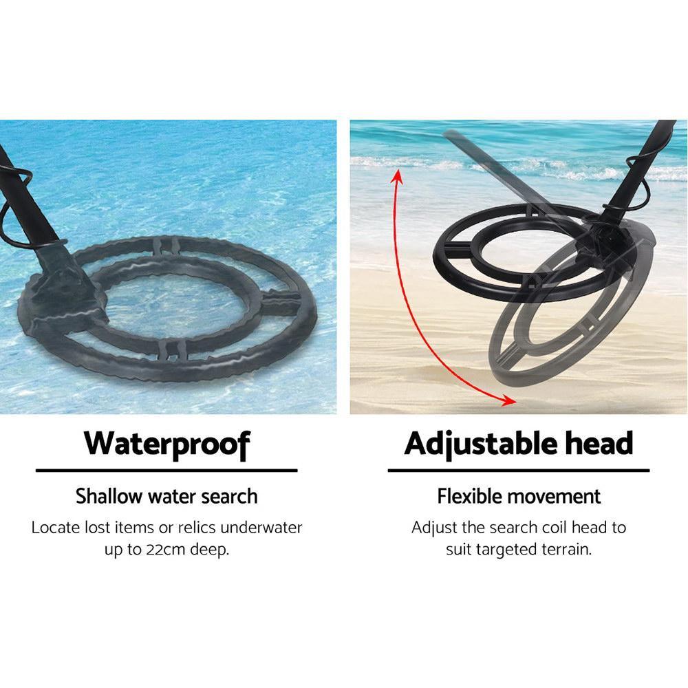 Deep Sensitive Metal Detector with LCD Shovel and Sand Scoop - Everything Caravans
