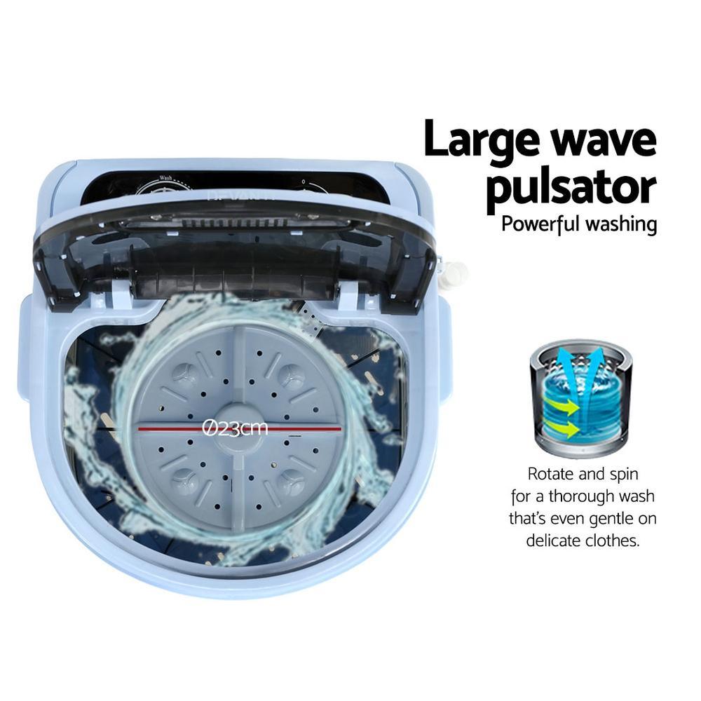 3Kg Mini Portable Washing Machine Top Load Spin - Everything Caravans