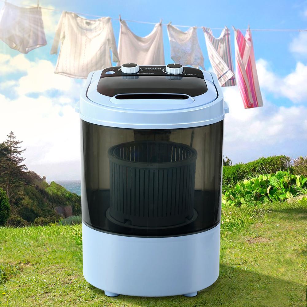 3Kg Mini Portable Washing Machine Top Load Spin - Everything Caravans