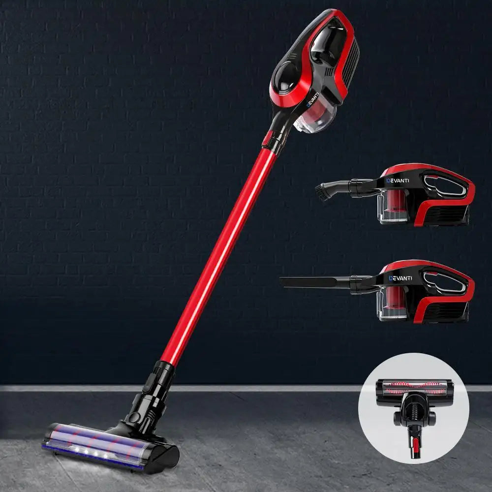 Cordless 150w Handstick Vacuum Cleaner Red and Black - Everything Caravans
