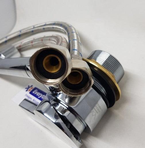 Dometic Chrome Brass Fold Down Hot and Cold Water Mixer Tap - Everything Caravans