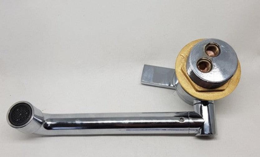 Dometic Chrome Brass Fold Down Hot and Cold Water Mixer Tap - Everything Caravans