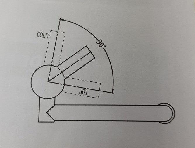 Dometic Chrome Brass Fold Down Hot and Cold Water Mixer Tap - Everything Caravans