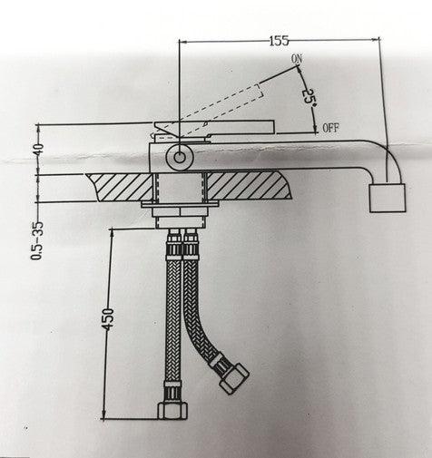 Dometic Chrome Brass Fold Down Hot and Cold Water Mixer Tap - Everything Caravans
