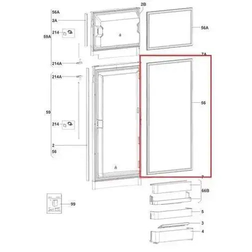 Dometic Fridge Door Gasket Suits Models RMD-RMDX - Everything Caravans