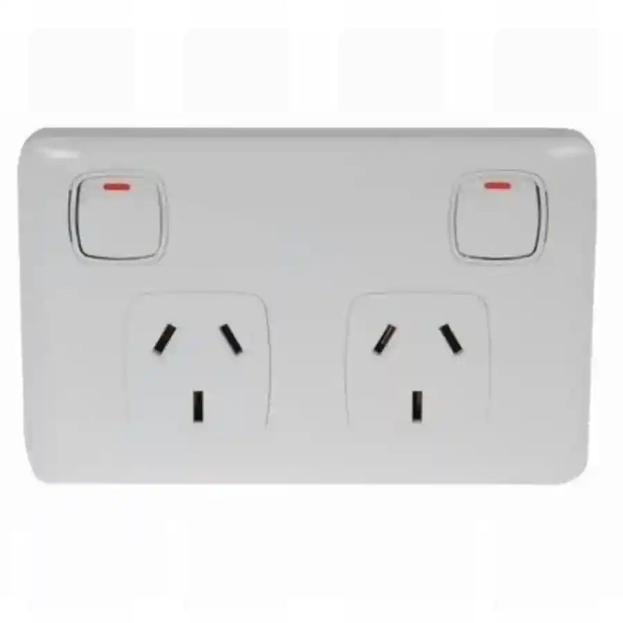 Double Pole Twin Outlet GPO for Caravan or Motorhome - Everything Caravans