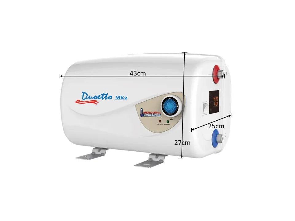 Duoetto Mk2 Electric 240 and 12volt 10L Hot Water Heater - Everything Caravans