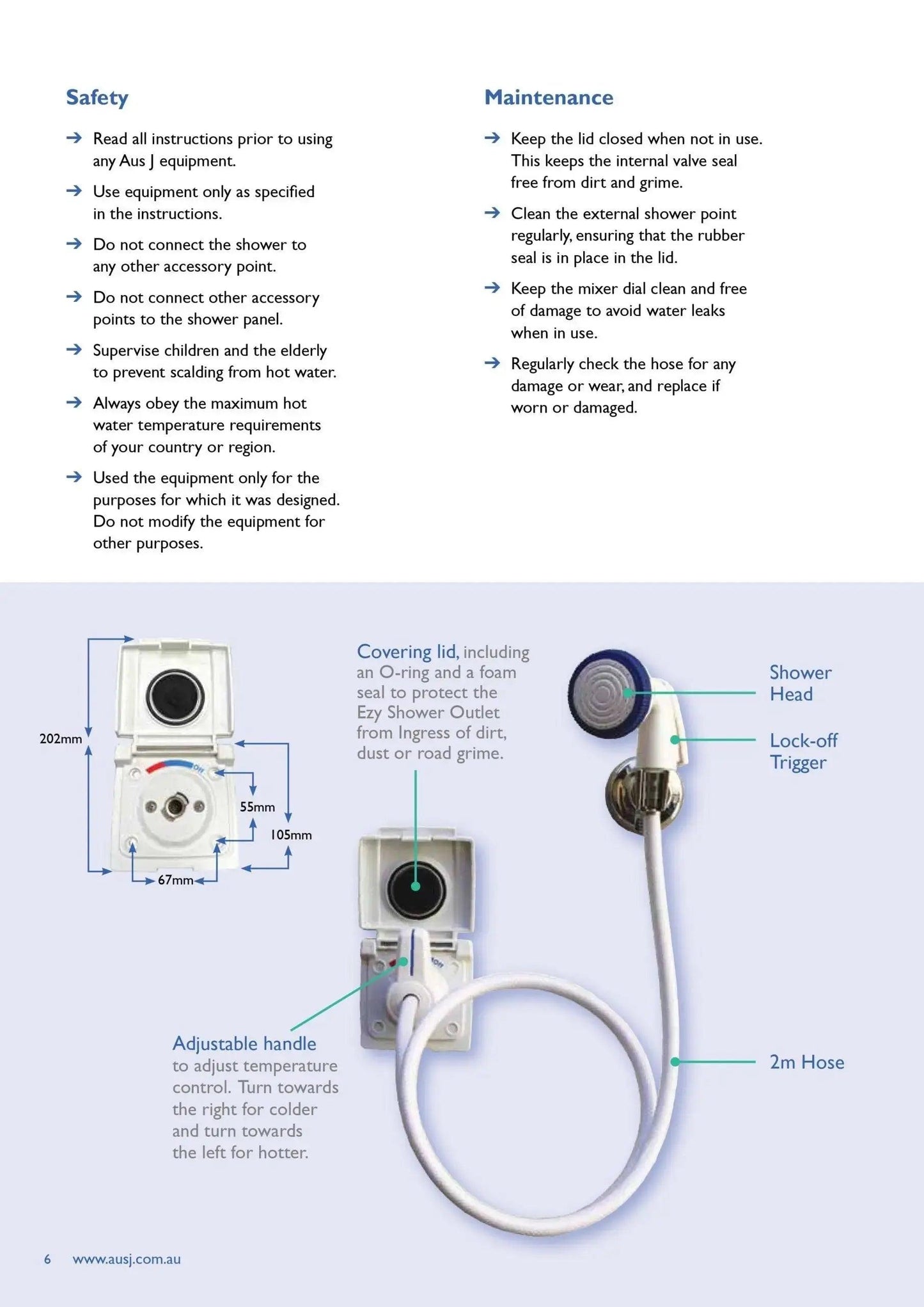Ezy RV Exterior Shower Outlet Black - Everything Caravans