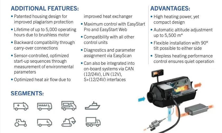Eberspacher D2L AS3 Airtronic Diesel Air Heater 1 Outlet 12v E-Pro - Autumn Sale - Everything Caravans