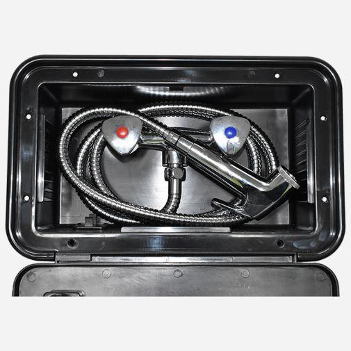 Exterior Recessed Shower Box Black Caravan Camper Motorhome - Everything Caravans