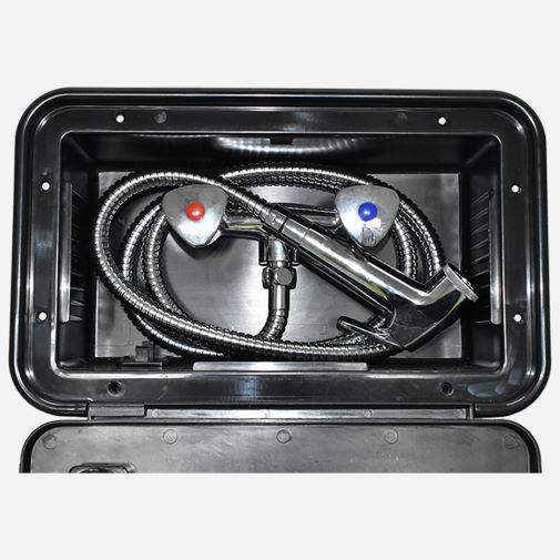 Exterior Recessed Shower Box Black Caravan Camper Motorhome - Everything Caravans