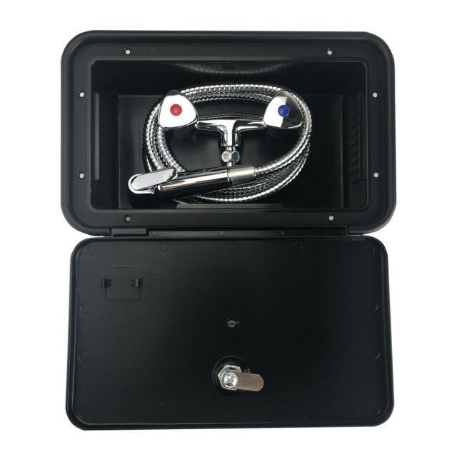 Exterior Recessed Shower Box Black Caravan Camper Motorhome - Everything Caravans