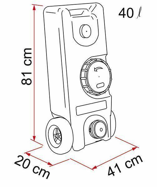 Fiamma Portable 40L Grey Water Tank with Wheels - Everything Caravans