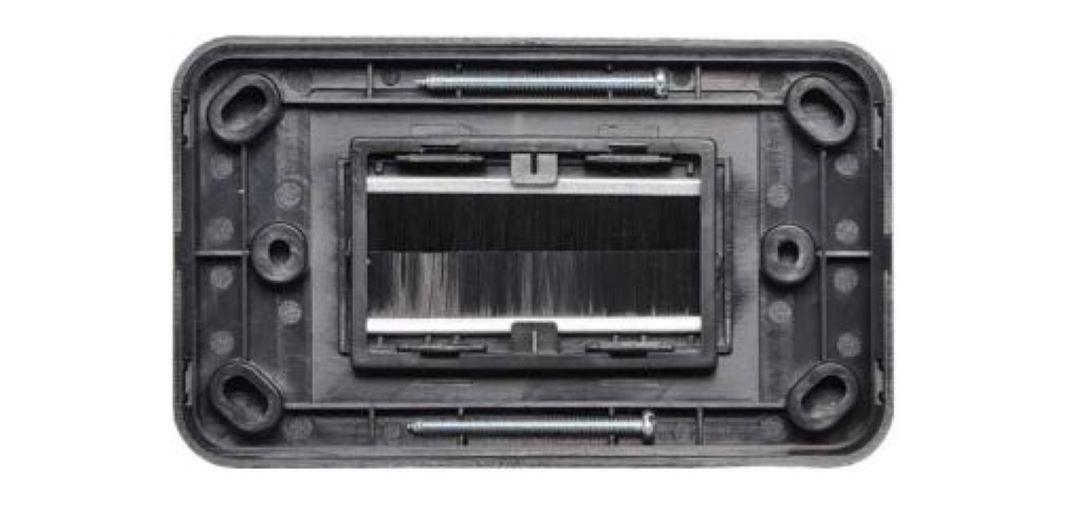 Flat Black Brush Entry Wallplate - Everything Caravans