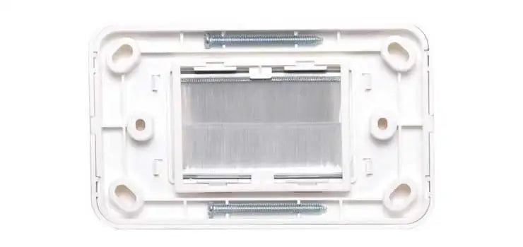 Flat White Brush Entry Wallplate for installing Cables - Everything Caravans