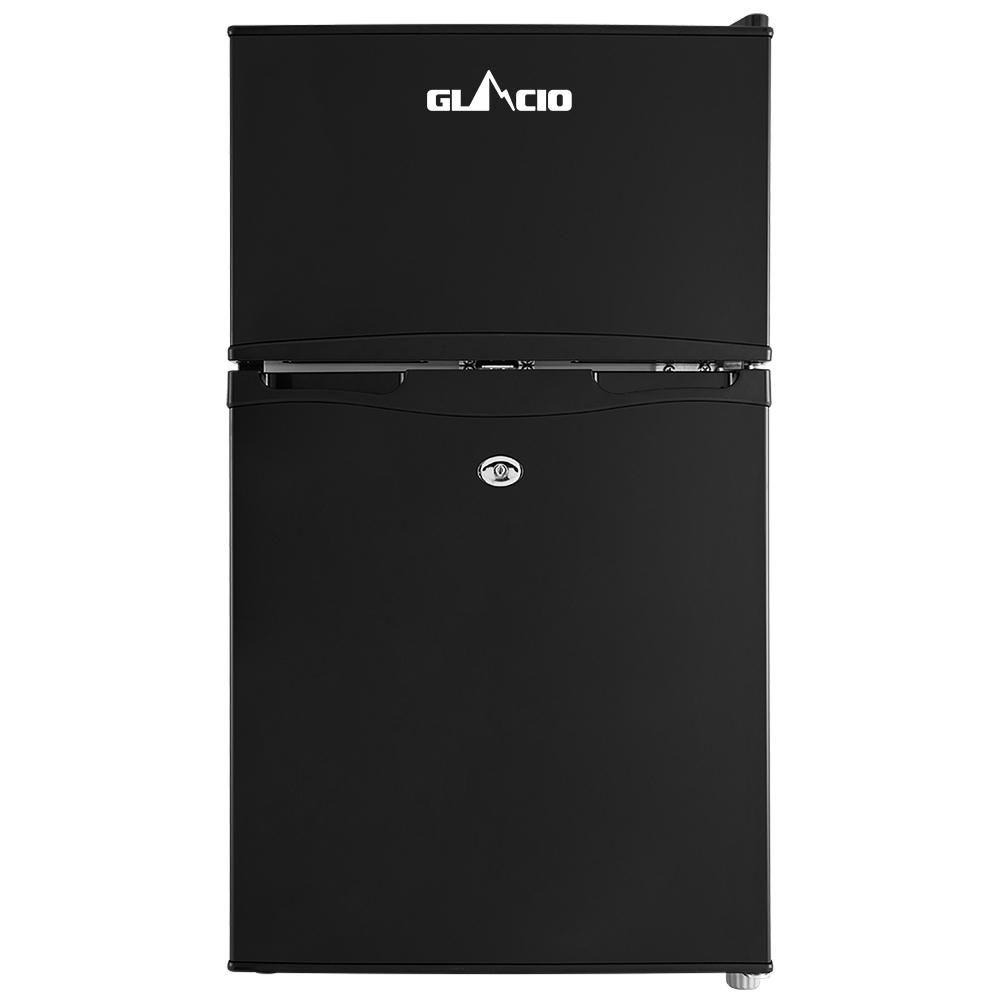 90L Upright Fridge Freezer 12v24V240v Black - Everything Caravans
