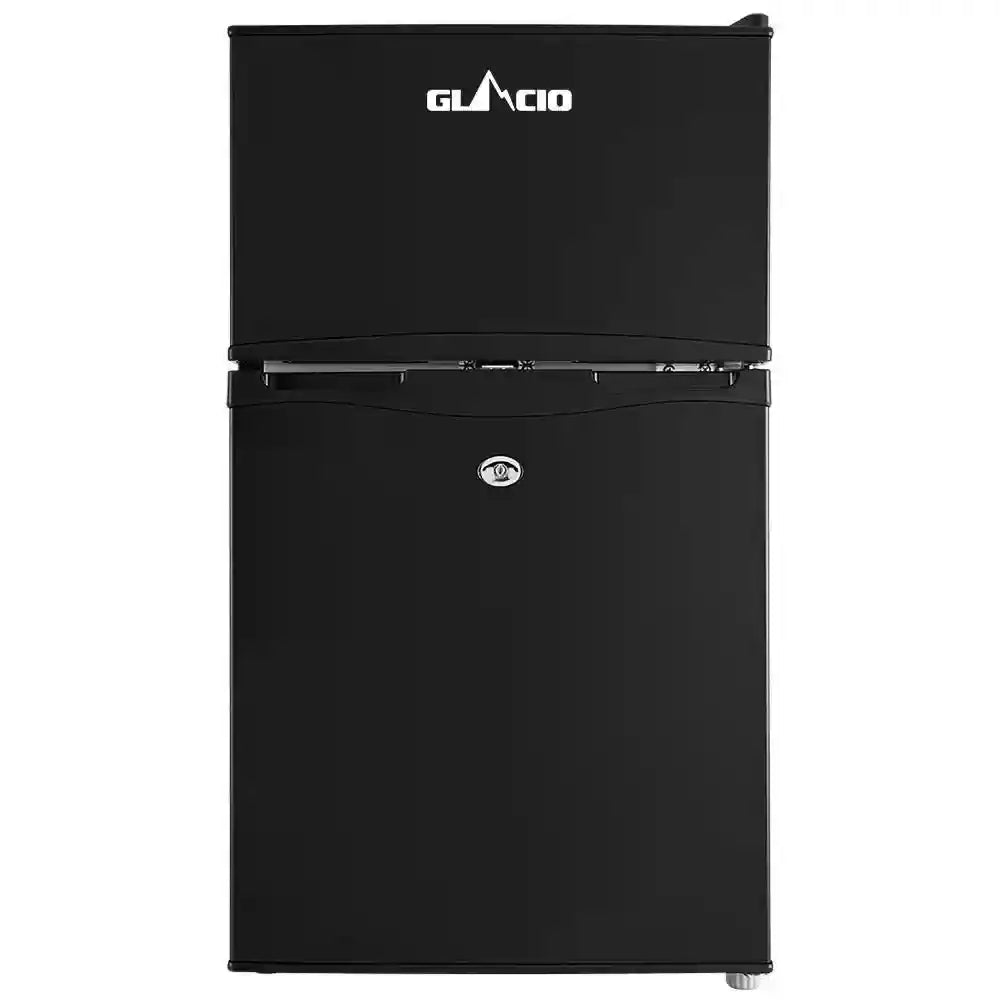 90L Upright Fridge Freezer 12v24V240v Black - Everything Caravans
