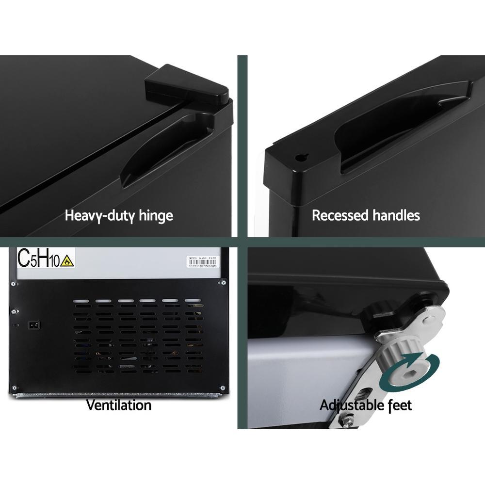 95L Upright Fridge Freezer 12v24V240v Black - Everything Caravans
