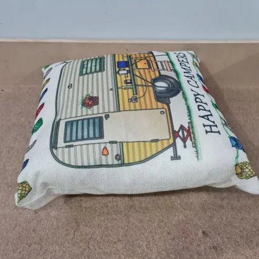 Happy Campers Pillow Cushion - Caravan - Everything Caravans