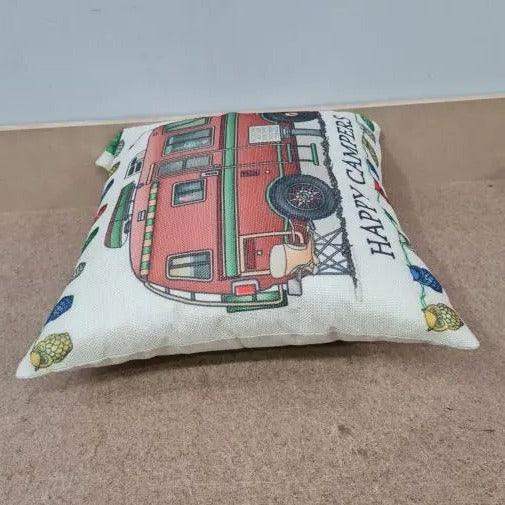 Happy Campers Pillow Cushion - Motor Homer - Everything Caravans