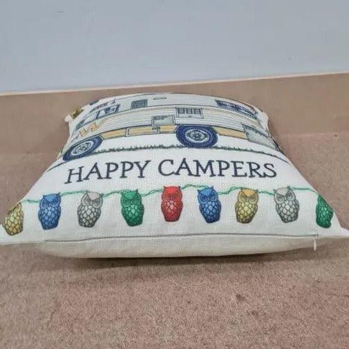 Happy Campers Pillow Cushion - Winnebago - Everything Caravans