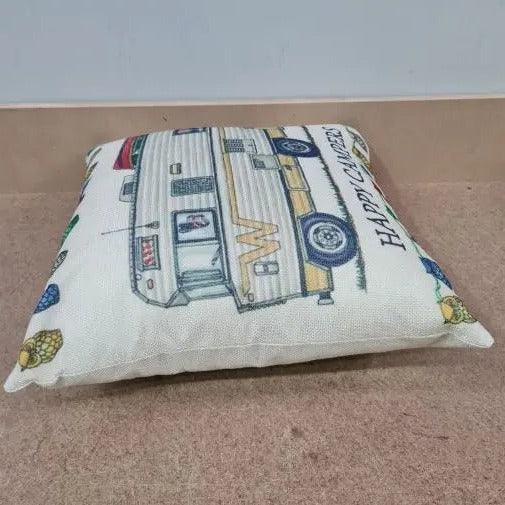 Happy Campers Pillow Cushion - Winnebago - Everything Caravans