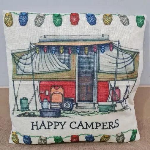 Happy Campers Pillow Cushion - Xpanda - Everything Caravans