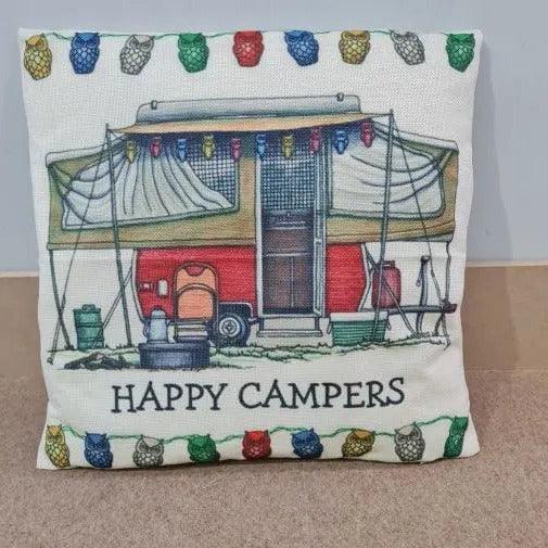 Happy Campers Pillow Cushion - Xpanda - Everything Caravans