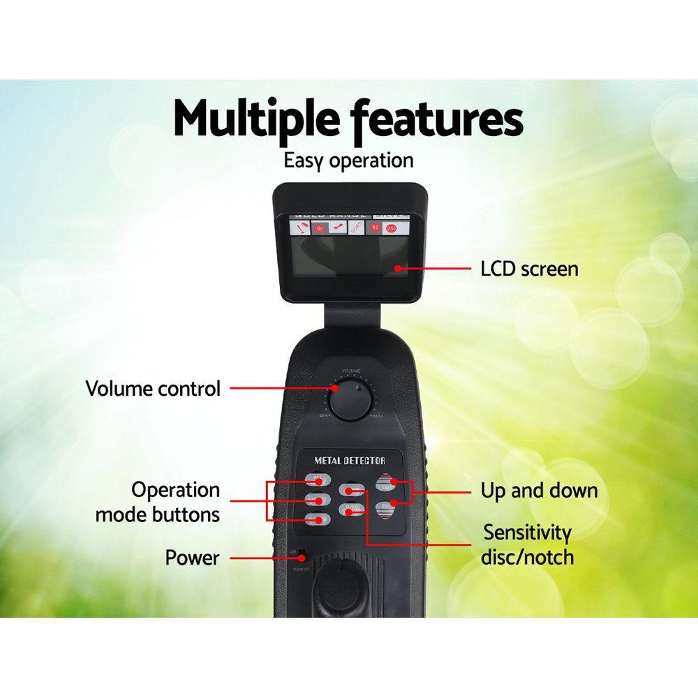 LCD Screen Metal Detector with Headphones - Black - Everything Caravans