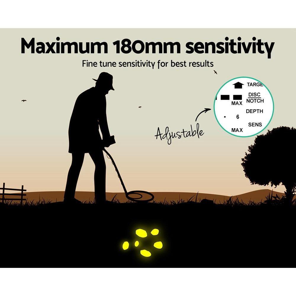 LCD Screen Metal Detector with Headphones - Black - Everything Caravans