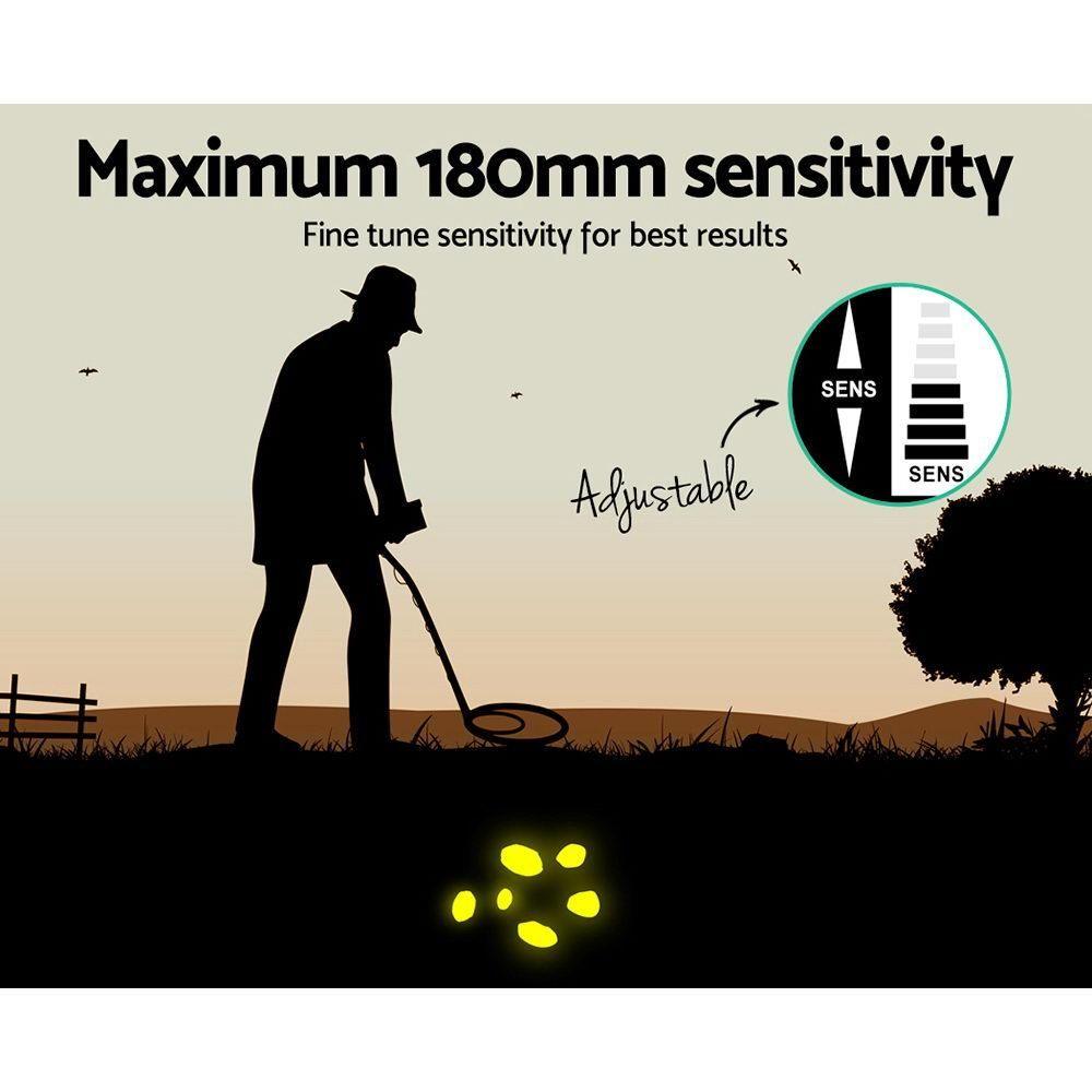LCD Screen Metal Detector with Headphones Yellow - Everything Caravans