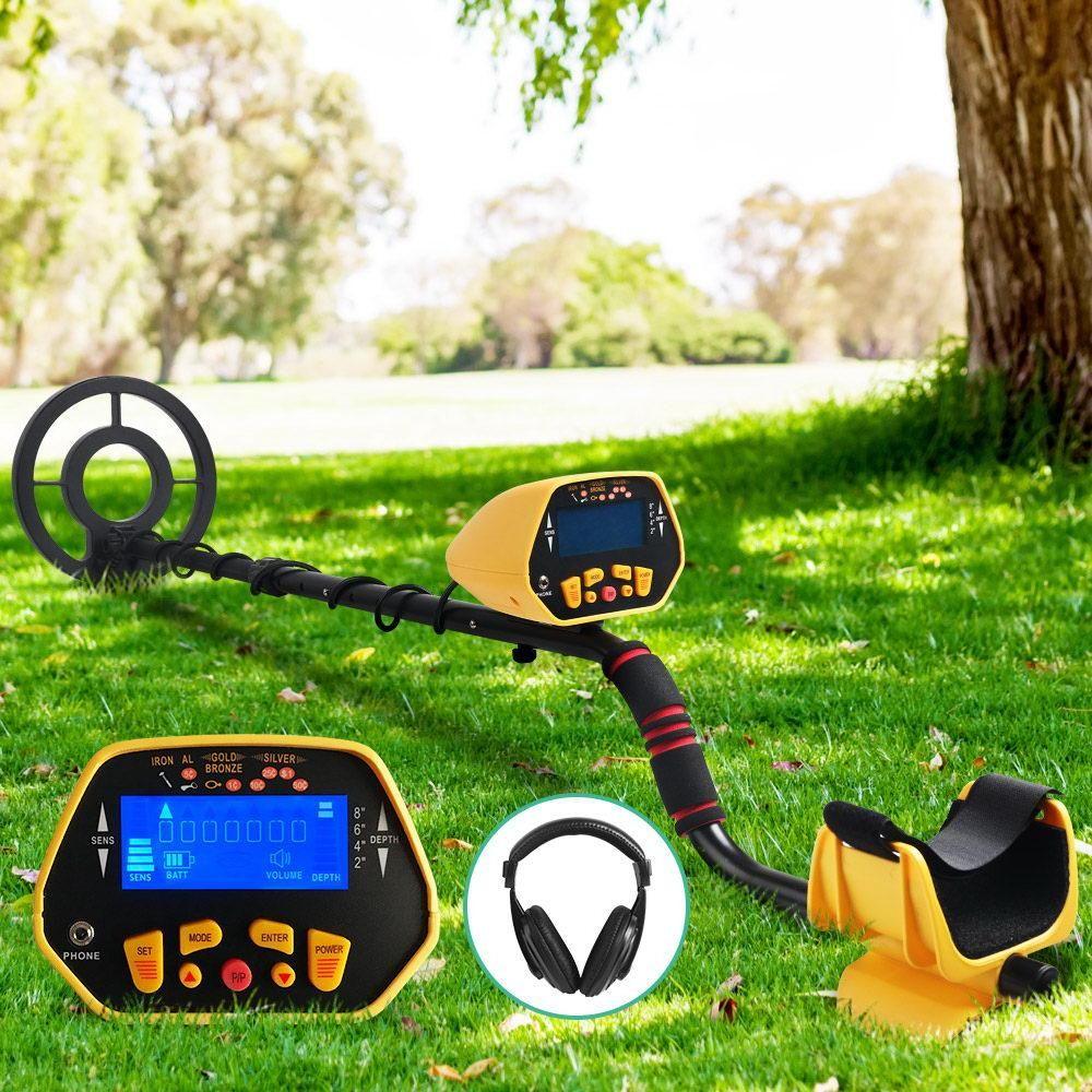 LCD Screen Metal Detector with Headphones Yellow - Everything Caravans